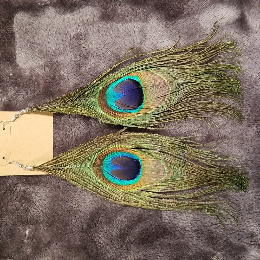 NWT Peacock Feather Earrings Back in Stock!!! 🦚